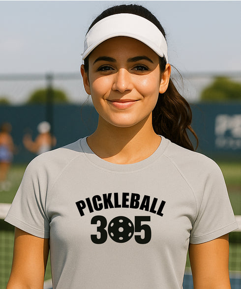 Pepini Pickleball 305 | Short Sleeve Performance Tee by Pepini Pickleball β white Pickleball T-Shirt front view